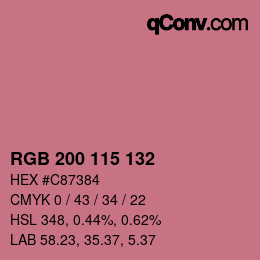 カラーコード: RGB 200 115 132 | qconv.com
