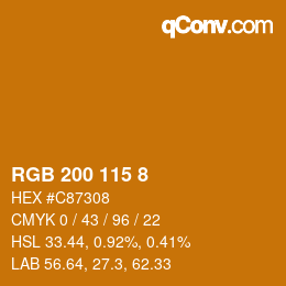 Color code: RGB 200 115 8 | qconv.com