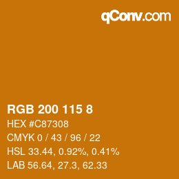 Color code: RGB 200 115 8 | qconv.com