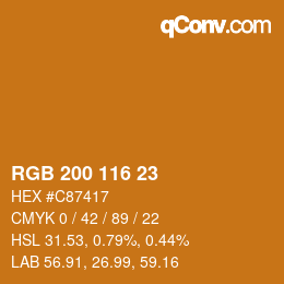 カラーコード: RGB 200 116 23 | qconv.com