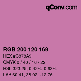 Color code: RGB 200 120 169 | qconv.com