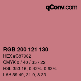 Farbcode: RGB 200 121 130 | qconv.com