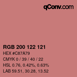 Color code: RGB 200 122 121 | qconv.com