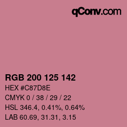 Color code: RGB 200 125 142 | qconv.com
