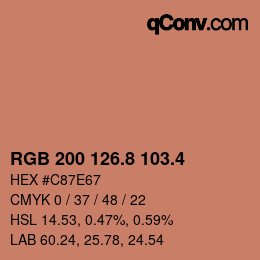 カラーコード: RGB 200 126.8 103.4 | qconv.com