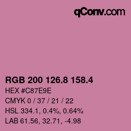カラーコード: RGB 200 126.8 158.4 | qconv.com