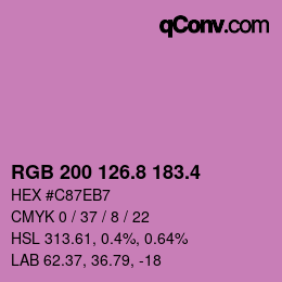 カラーコード: RGB 200 126.8 183.4 | qconv.com