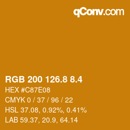 カラーコード: RGB 200 126.8 8.4 | qconv.com