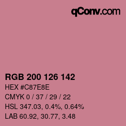 Color code: RGB 200 126 142 | qconv.com