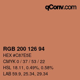 Color code: RGB 200 126 94 | qconv.com