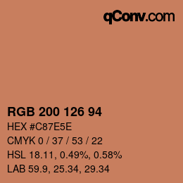 カラーコード: RGB 200 126 94 | qconv.com