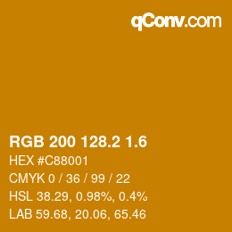 カラーコード: RGB 200 128.2 1.6 | qconv.com