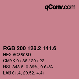カラーコード: RGB 200 128.2 141.6 | qconv.com