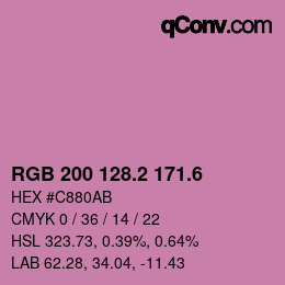 カラーコード: RGB 200 128.2 171.6 | qconv.com