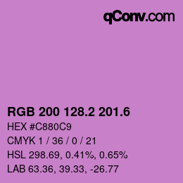 カラーコード: RGB 200 128.2 201.6 | qconv.com