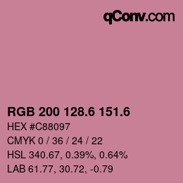 カラーコード: RGB 200 128.6 151.6 | qconv.com