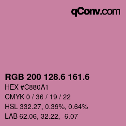 カラーコード: RGB 200 128.6 161.6 | qconv.com