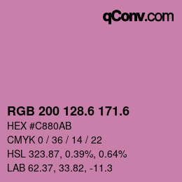 カラーコード: RGB 200 128.6 171.6 | qconv.com
