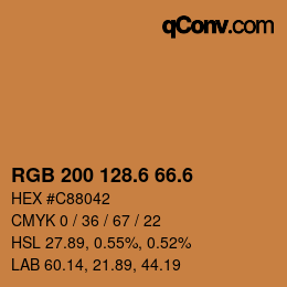 カラーコード: RGB 200 128.6 66.6 | qconv.com
