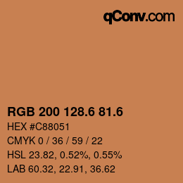 カラーコード: RGB 200 128.6 81.6 | qconv.com