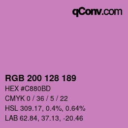 カラーコード: RGB 200 128 189 | qconv.com