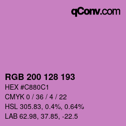 カラーコード: RGB 200 128 193 | qconv.com