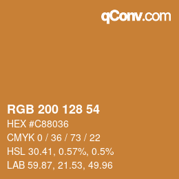 Código de color: RGB 200 128 54 | qconv.com