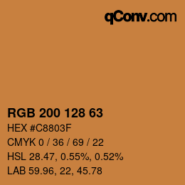 Color code: RGB 200 128 63 | qconv.com