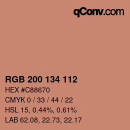 Farbcode: RGB 200 134 112 | qconv.com