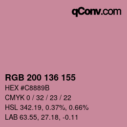 Color code: RGB 200 136 155 | qconv.com