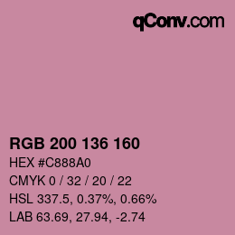 Color code: RGB 200 136 160 | qconv.com