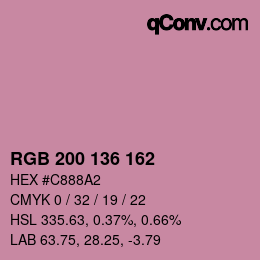 Farbcode: RGB 200 136 162 | qconv.com