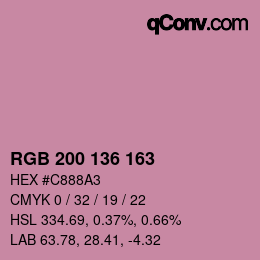 Color code: RGB 200 136 163 | qconv.com