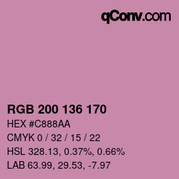 Color code: RGB 200 136 170 | qconv.com