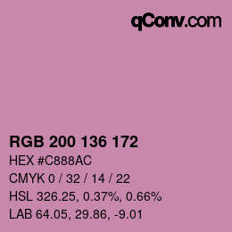 Color code: RGB 200 136 172 | qconv.com
