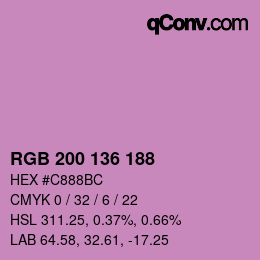 Color code: RGB 200 136 188 | qconv.com