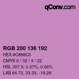 Color code: RGB 200 136 192 | qconv.com