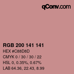 Color code: RGB 200 141 141 | qconv.com