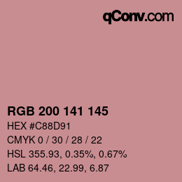 Color code: RGB 200 141 145 | qconv.com