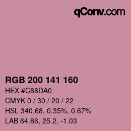 Color code: RGB 200 141 160 | qconv.com