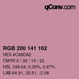 Color code: RGB 200 141 162 | qconv.com