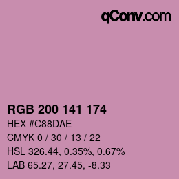 Color code: RGB 200 141 174 | qconv.com