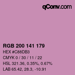 Color code: RGB 200 141 179 | qconv.com