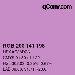 Farbcode: RGB 200 141 198 | qconv.com
