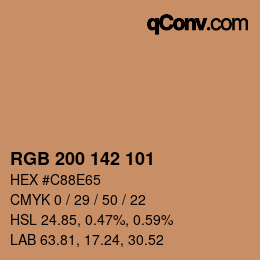 Código de color: RGB 200 142 101 | qconv.com