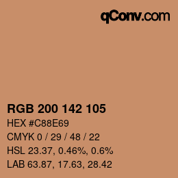 Color code: RGB 200 142 105 | qconv.com