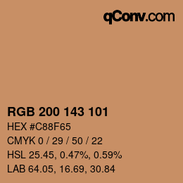 Código de color: RGB 200 143 101 | qconv.com