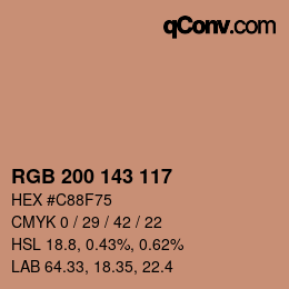 颜色代码: RGB 200 143 117 | qconv.com