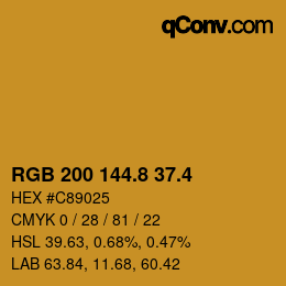 カラーコード: RGB 200 144.8 37.4 | qconv.com