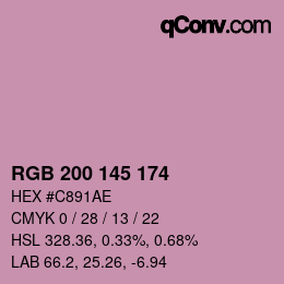 Color code: RGB 200 145 174 | qconv.com